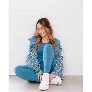 Anyday Romper Smash + Tess Jumpsuit Pocket Short Sleeve Jogger Long Pants Button